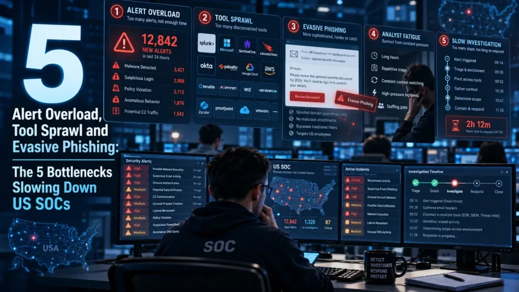 Alert Overload, Tool Sprawl and Evasive Phishing: The 5 Bottlenecks Slowing Down US SOCs