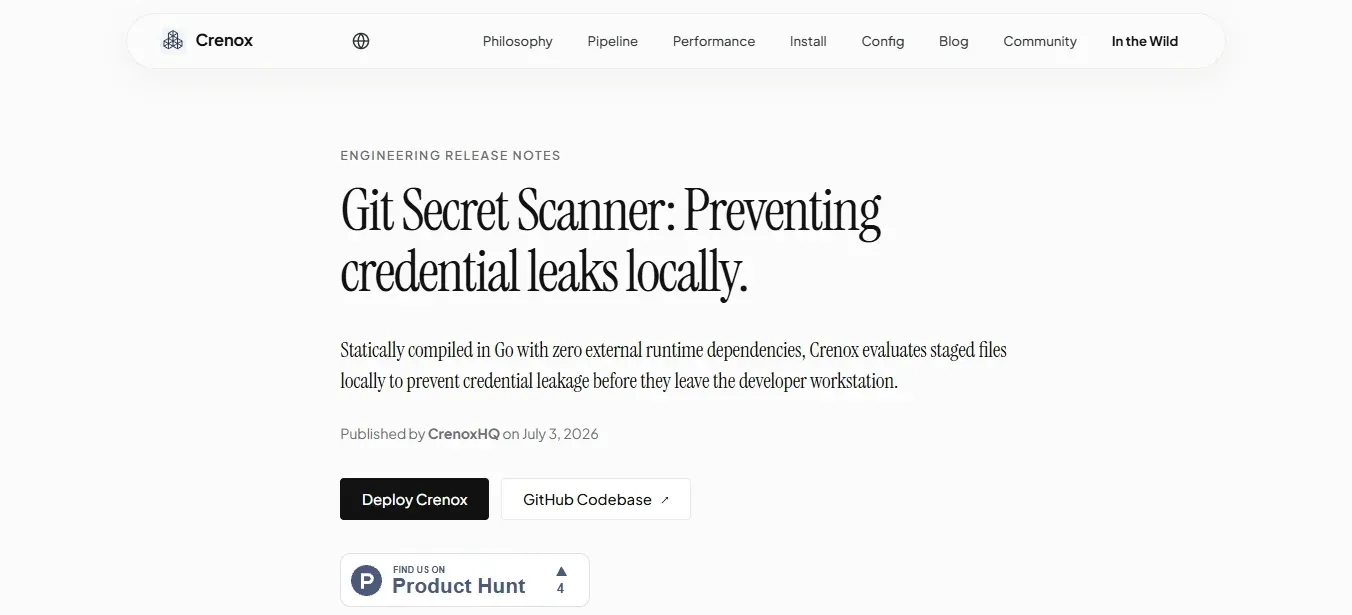 Crenox — Best Lightweight OSS Pre-Commit Scanner