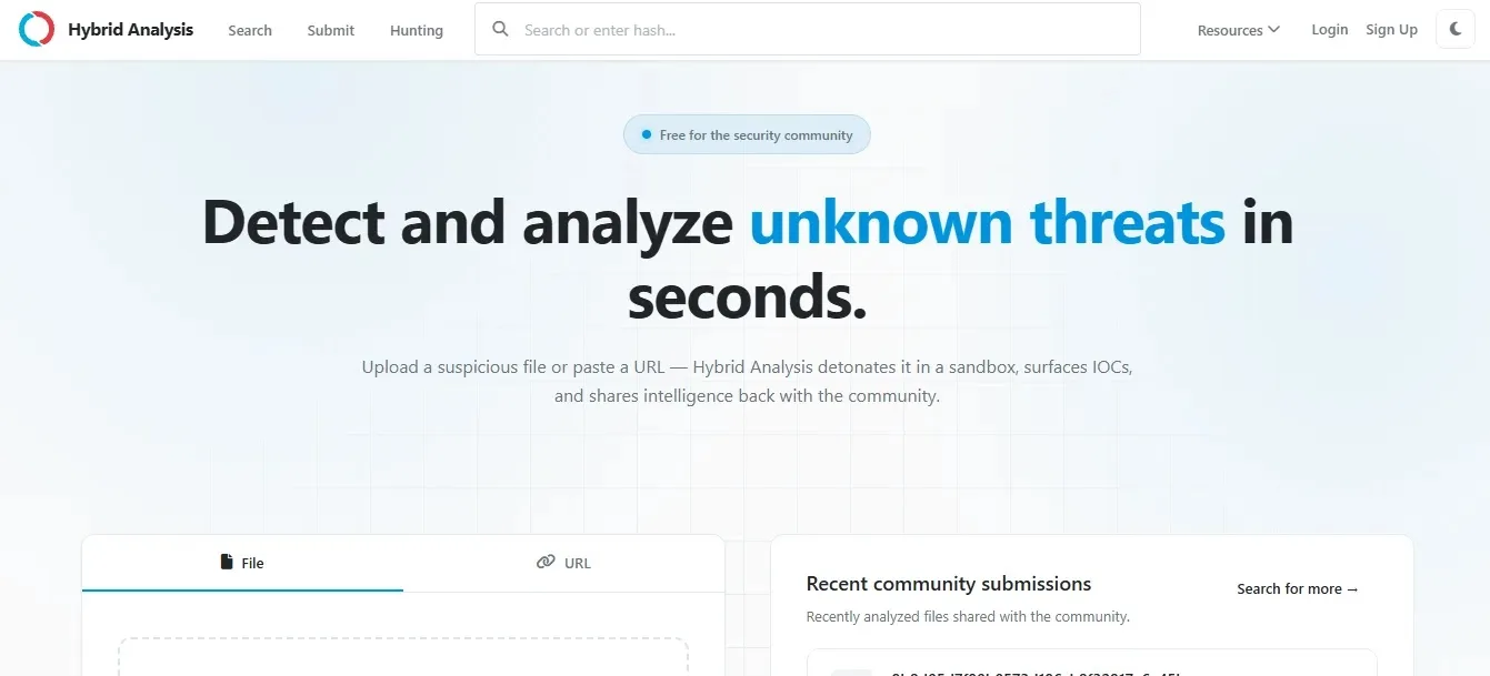 CrowdStrike (Hybrid Analysis) — Best Free Community Sandbox