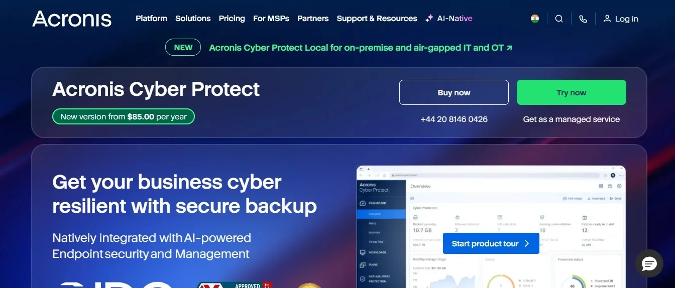 Acronis — Best Backup + Endpoint Security Blend