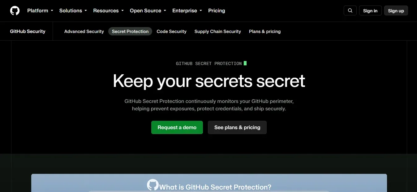 GitHub (Secret Scanning) — Best Native Prevention Floor