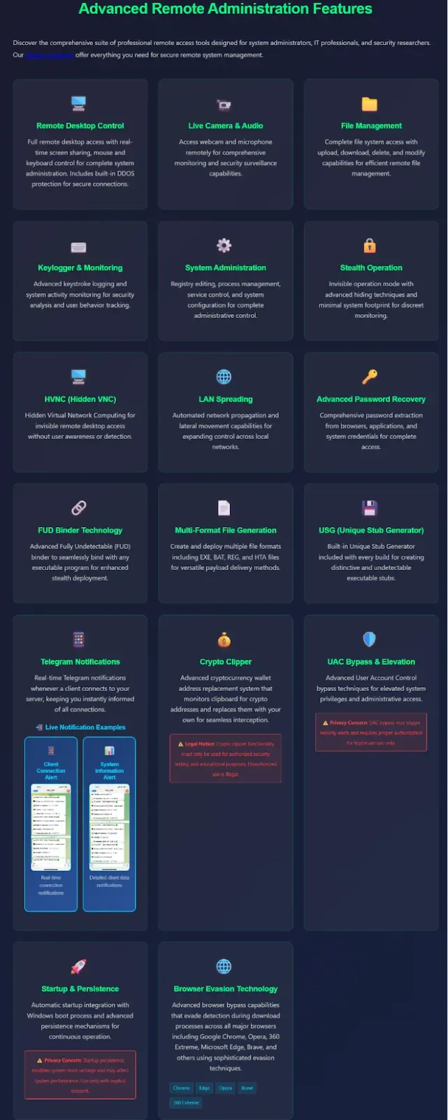 KGB RAT key features (Source - Group-IB)