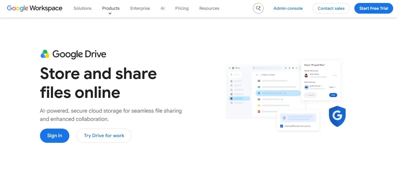 Google Drive — Best Workspace-Native Sharing