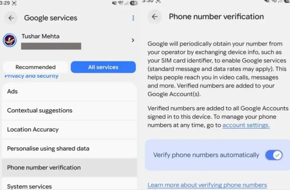 Phone number verification on Android ( source : androidauthority )