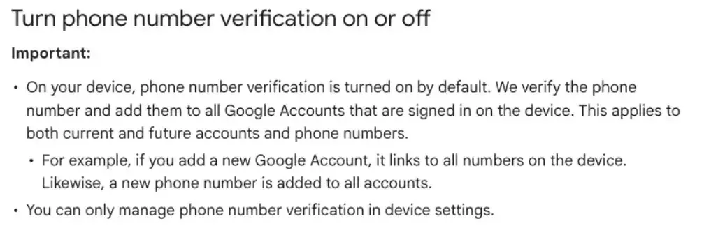adding all phone numbers to all Google accounts signed in on the device  ( source : androidauthority )