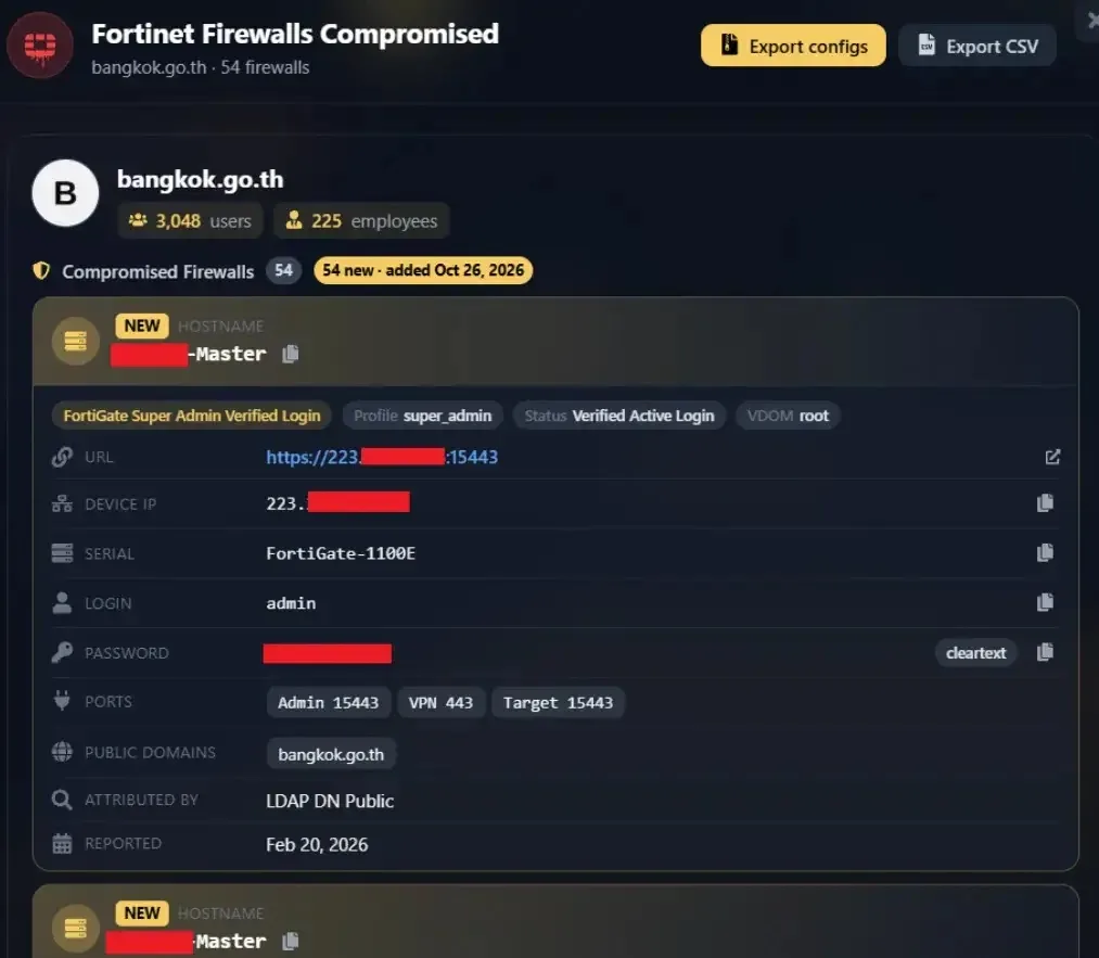 Cavalier Exposes 54 Credential Records Across Two Hosts (source : infostealers )